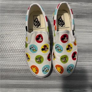 Vans Women’s Slip-On Shoes - Colorful Mickey Mouse Design